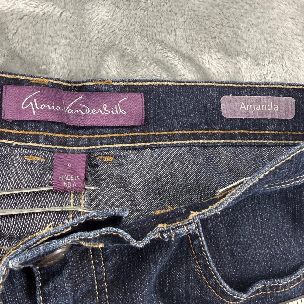 Gloria Vanderbilt Amanda High Rise Tapered Jeans Dark Wash Vintage Size 8 R30/30 - Picture 3 of 14